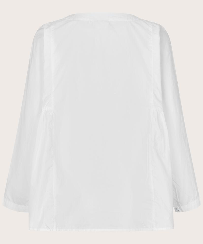 chemise en coton avec plis sur les côtés, White