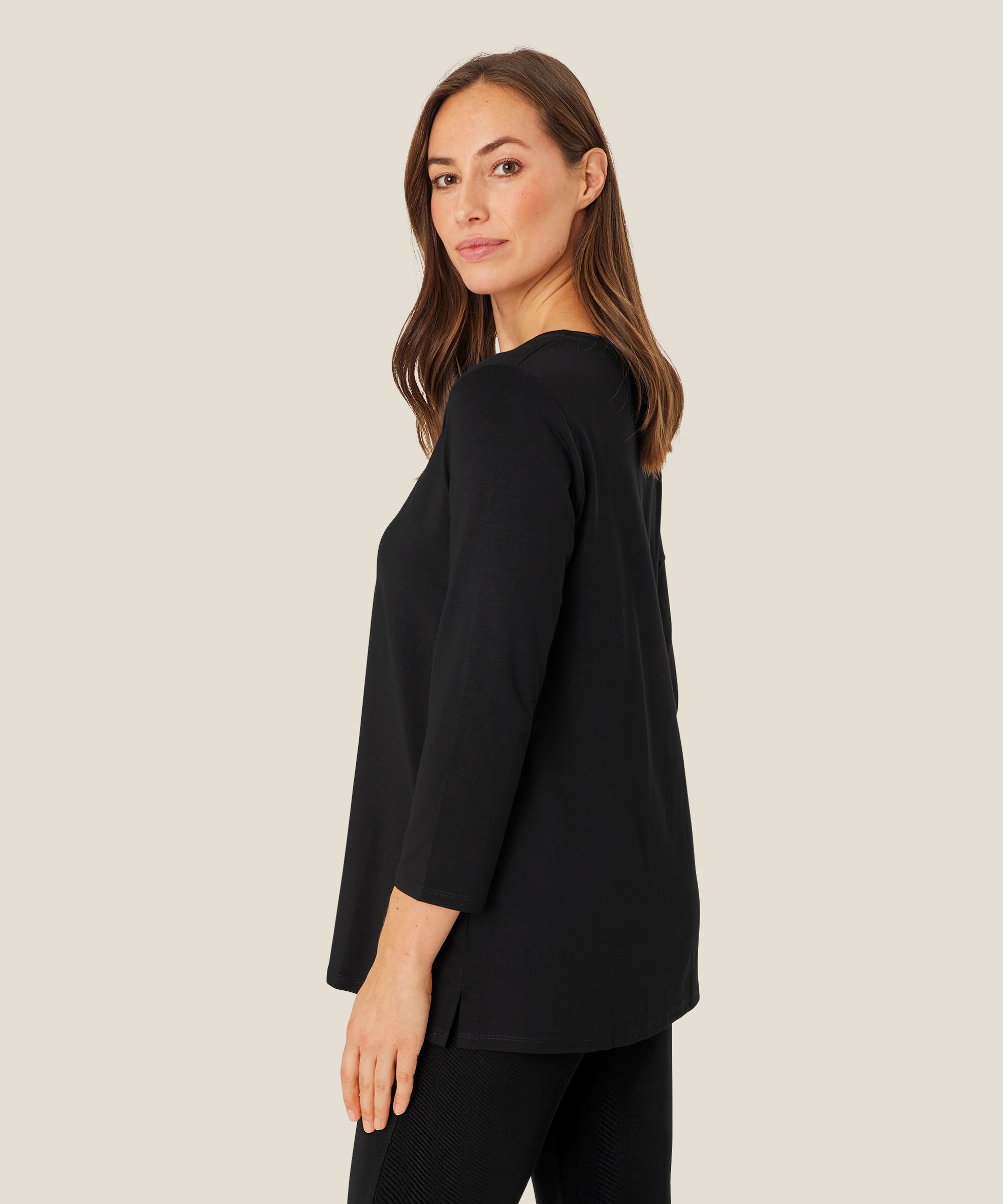 Top En Jersey Á Col Rond, Black