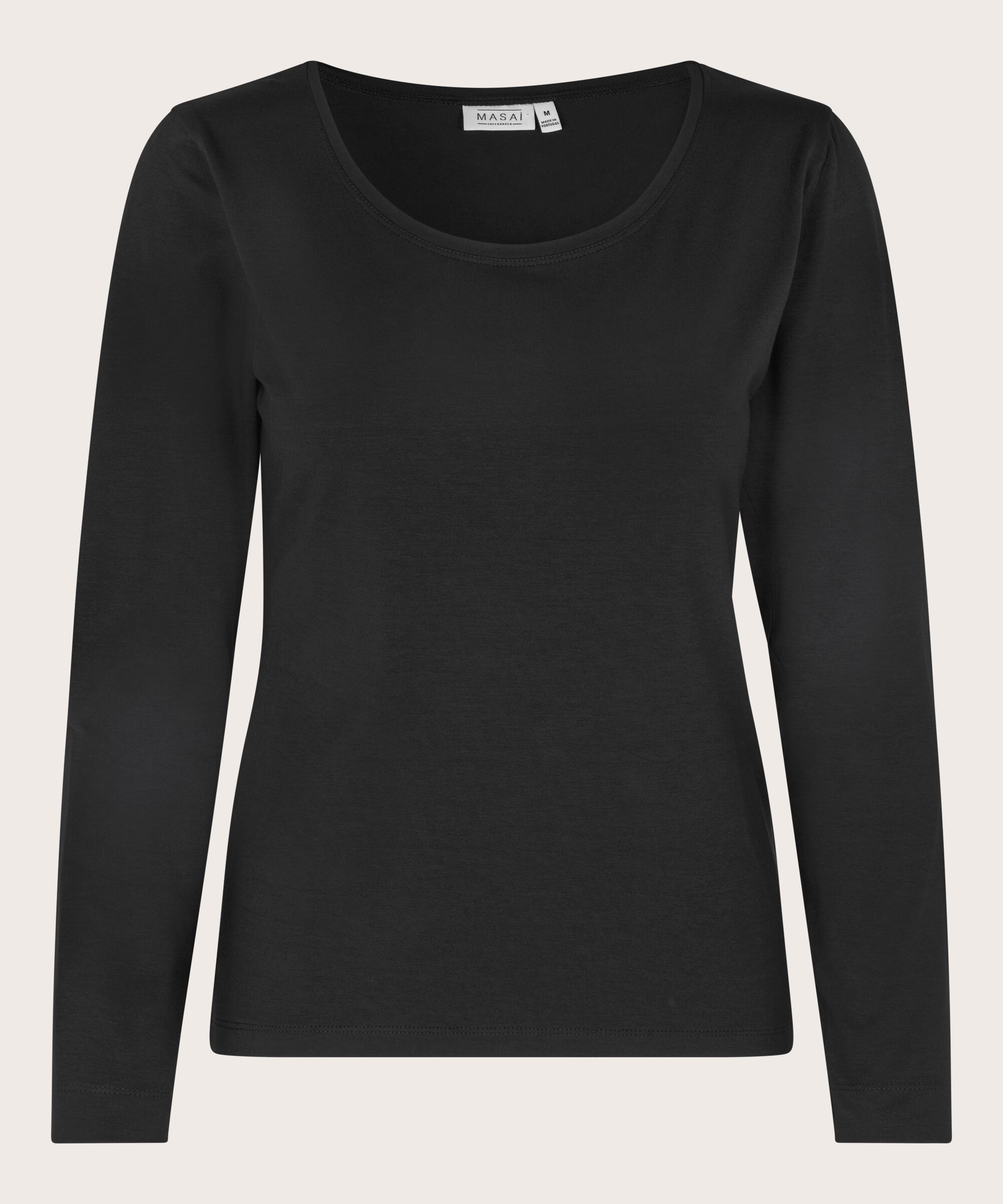 Top en jersey doux à manches longues, Black
