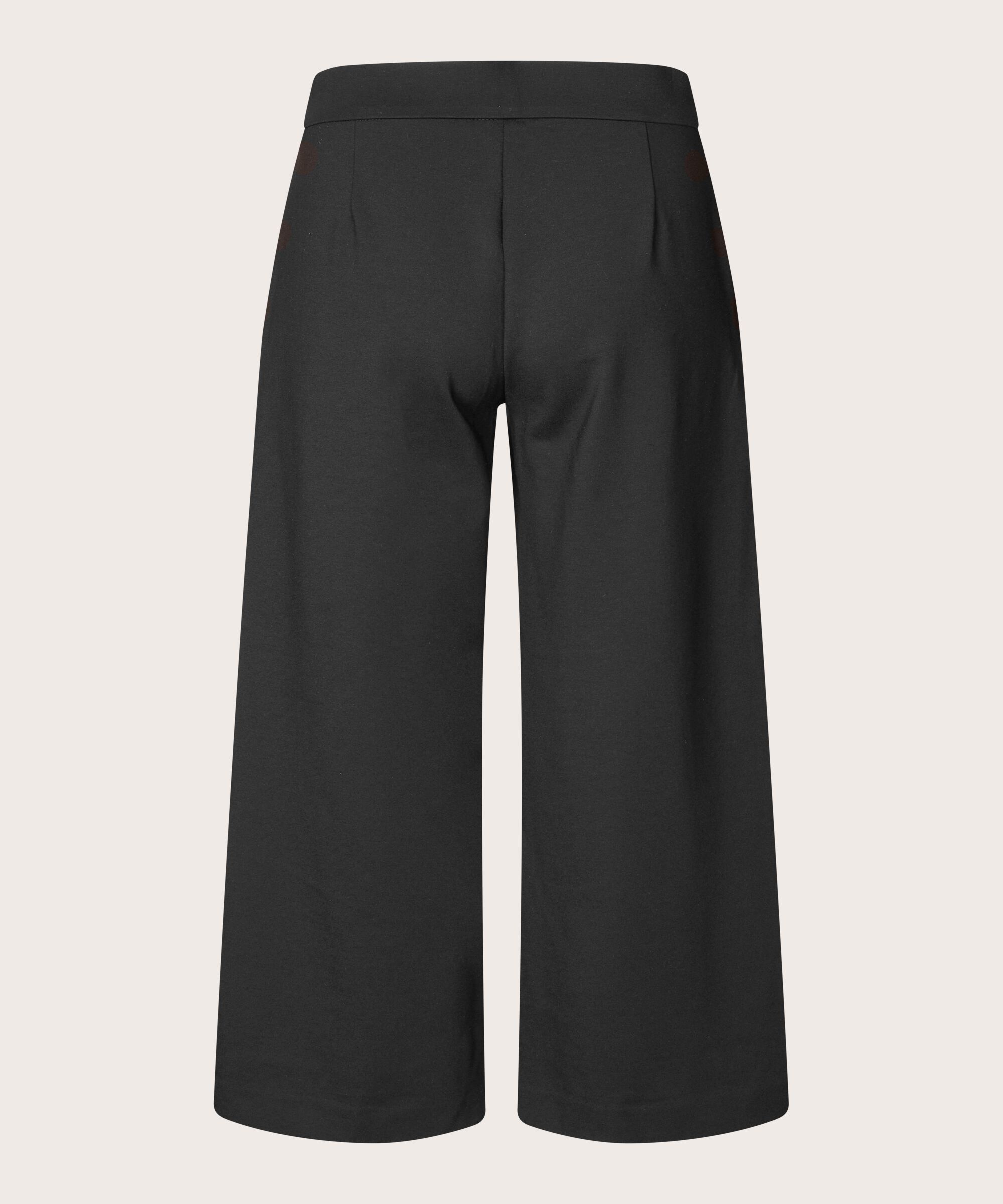 Pantalon En Jersey Épais Avec Détails De Boutons, Black
