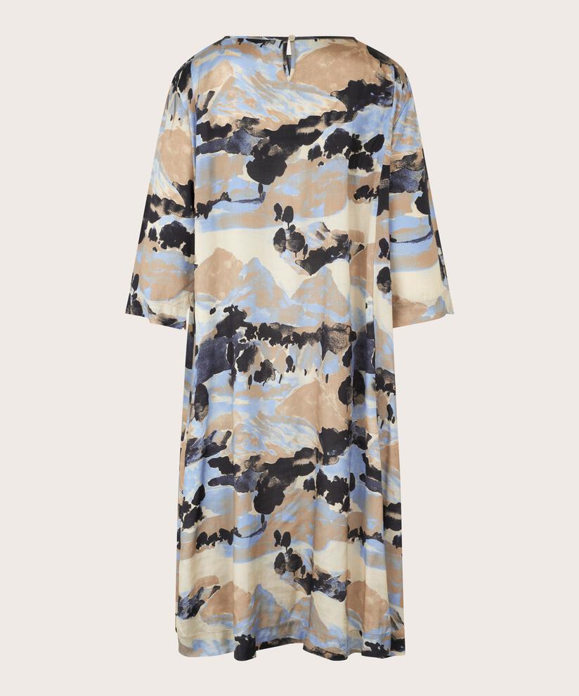 robe en viscose avec un bouton au cou, Steel Grey