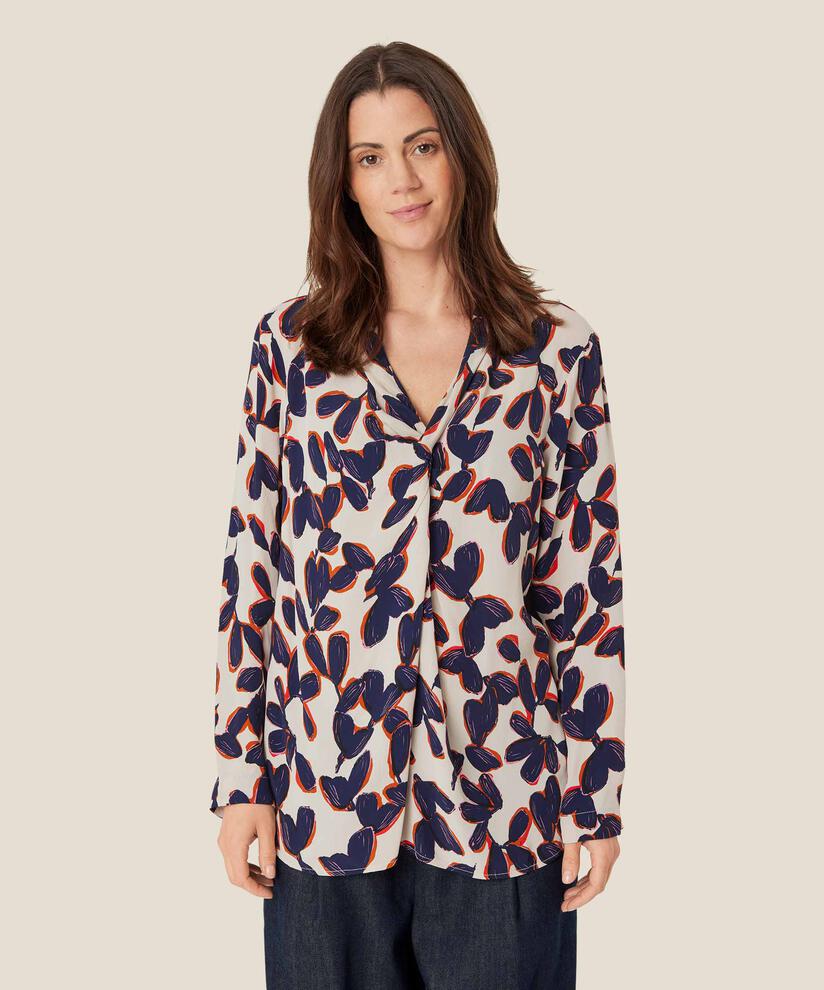 blouse en viscose avec détail nœud, Umber