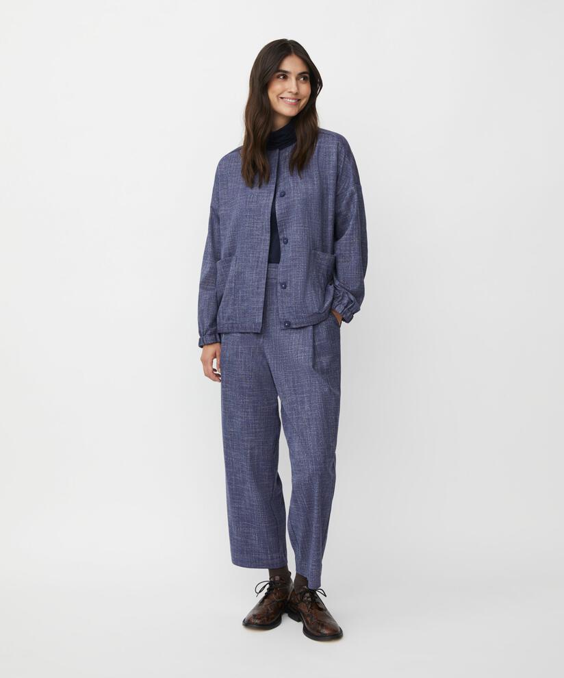 pantalon avec poches fendues et plis sur le devant, Navy Blazer