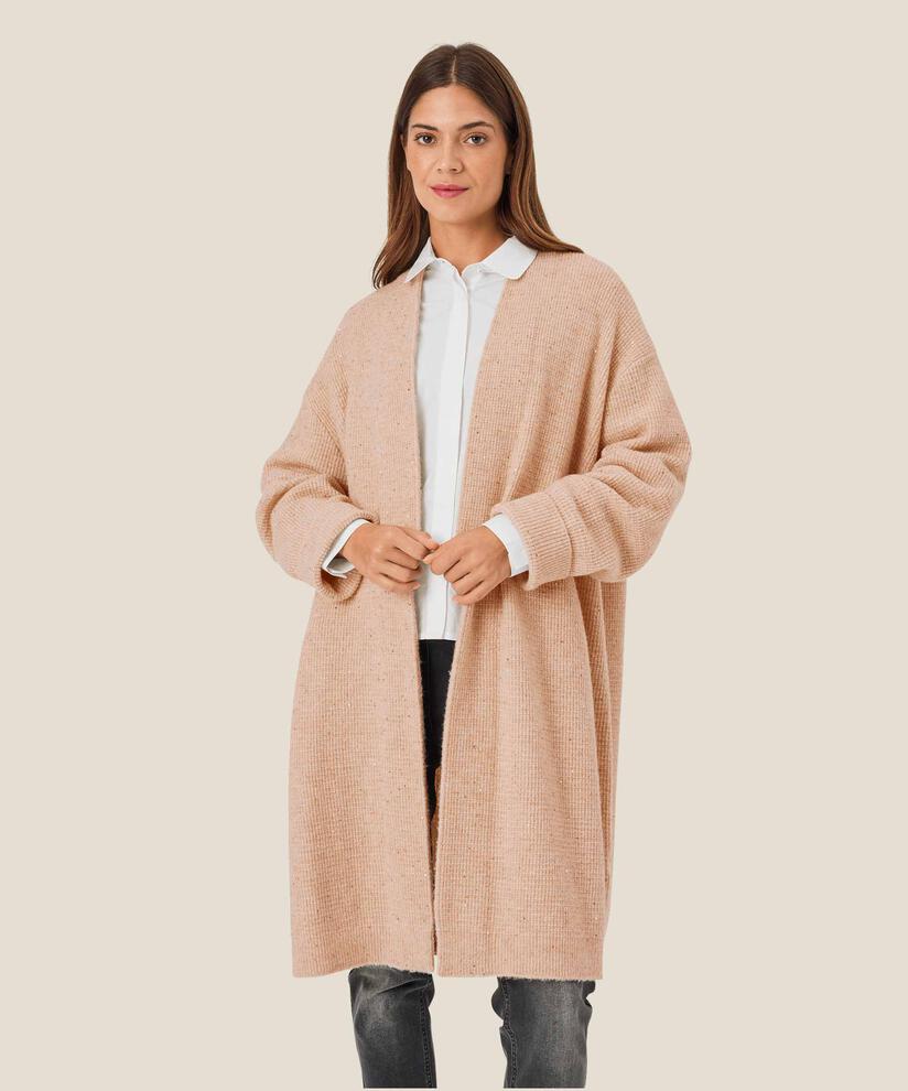 cardigan en laine mélangée avec paillettes, Bisquit