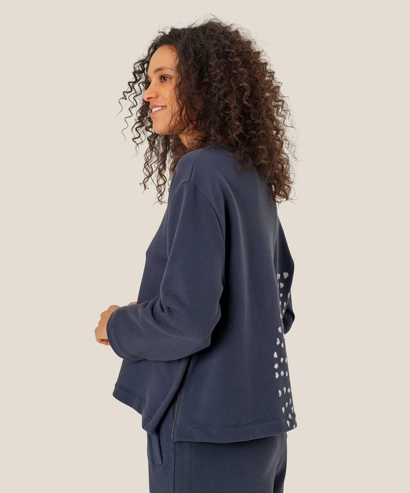 Sweat-shirt avec imprimé peint à la main, Mood Indigo