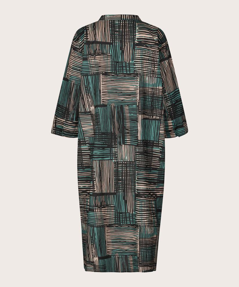 robe-chemise en coton avec poches fendues, Teal
