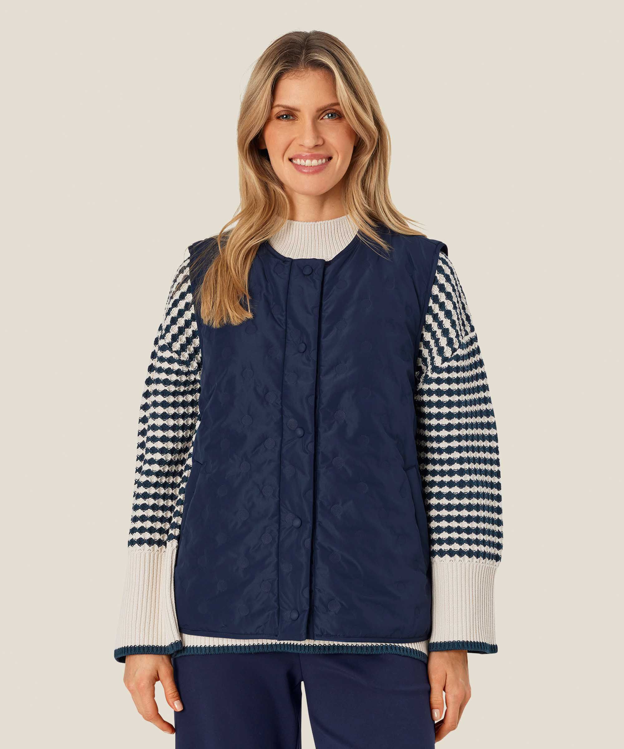gilet matelassé avec fermeture à bouton-pression, Mood Indigo