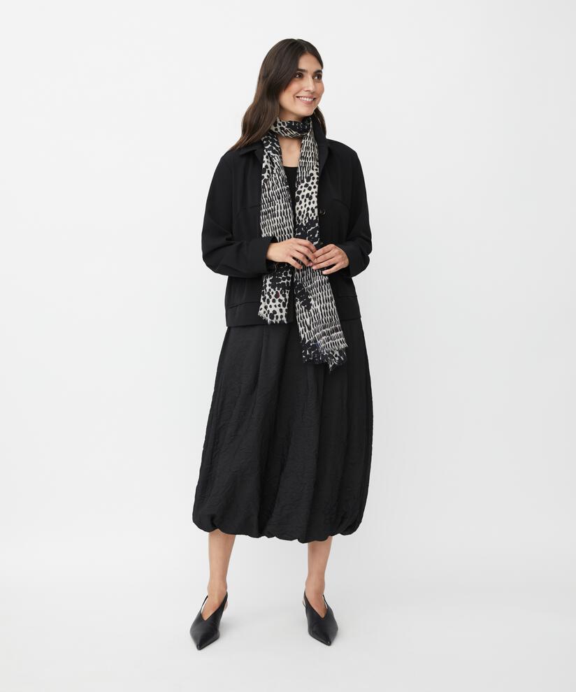 écharpe à motifs en pure laine, Black