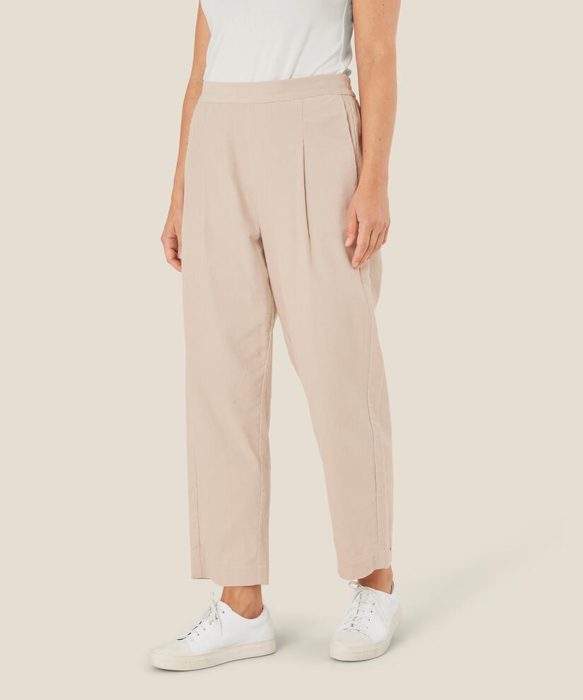 pantalon en velours côtelé avec plis devant, Silver Cloud
