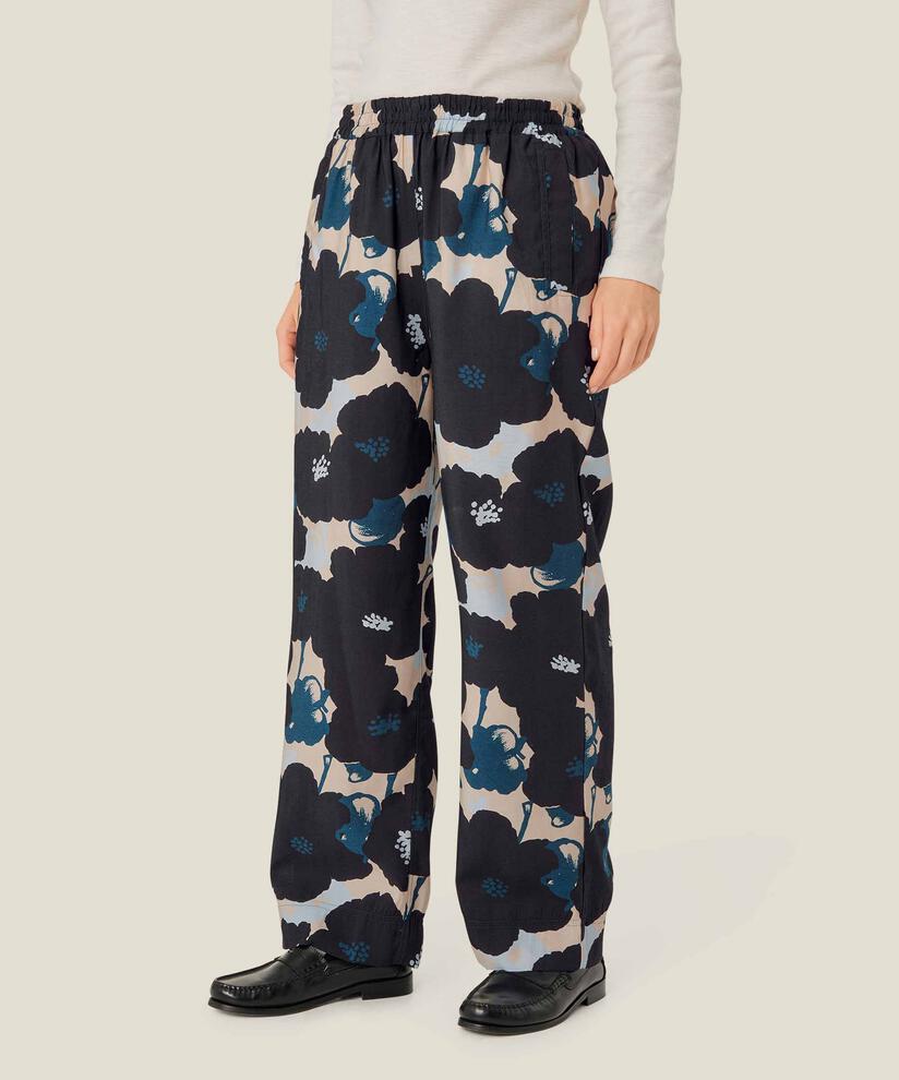 pantalon en viscose imprimé avec taille élastiquée, Moonlit Ocean