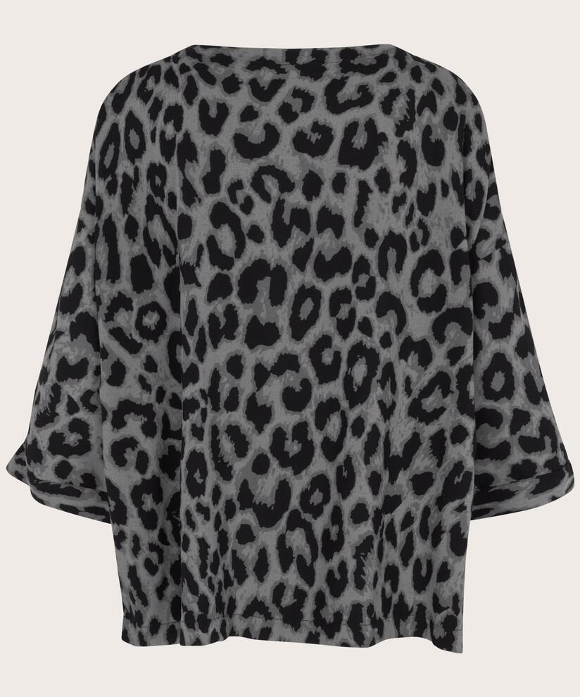 Blouse En Viscose À Manches 3/4, Steel Grey