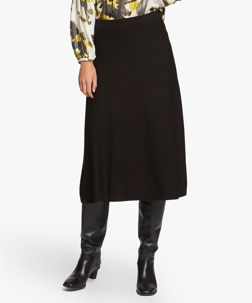jupe en maille &agrave; taille &eacute;lastique, Black