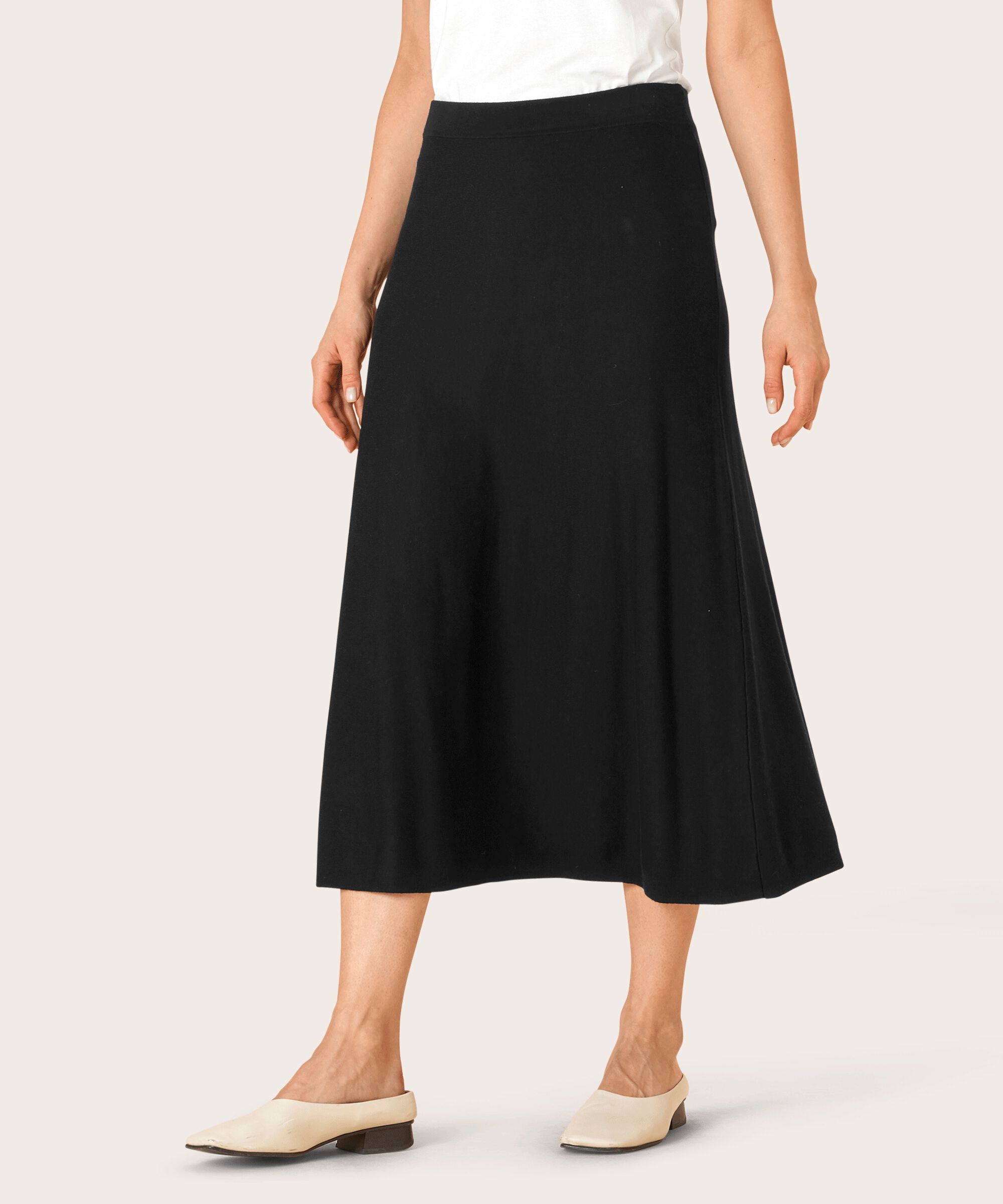 jupe en maille à taille élastique, Black