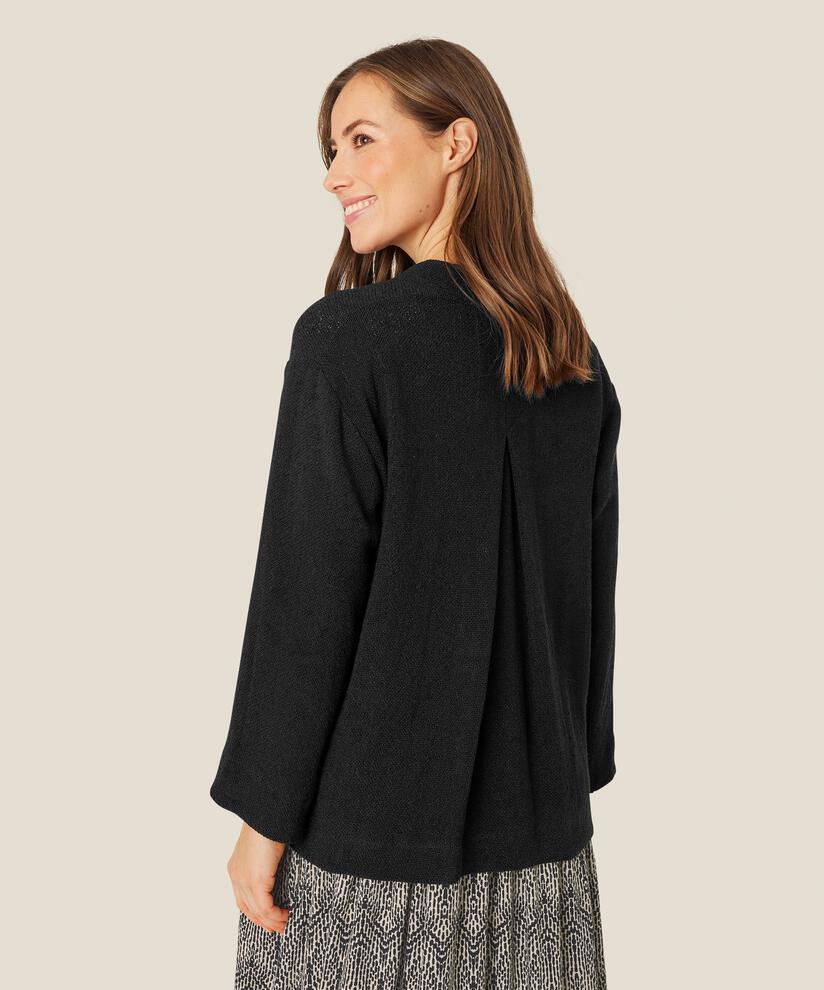 veste bouclée avec poches, Black