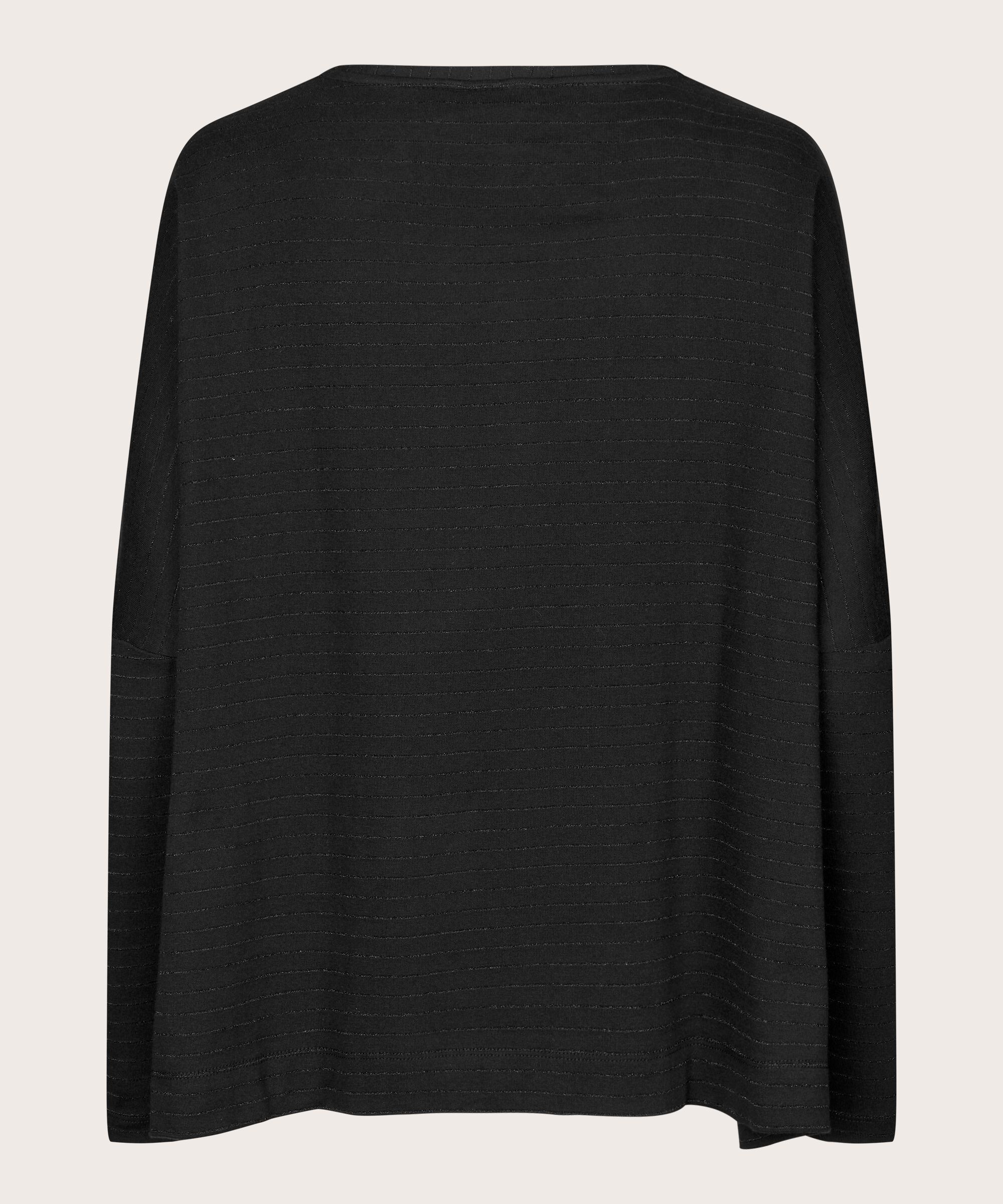 Top Oversize En Jersey À Manches Étroites, Black