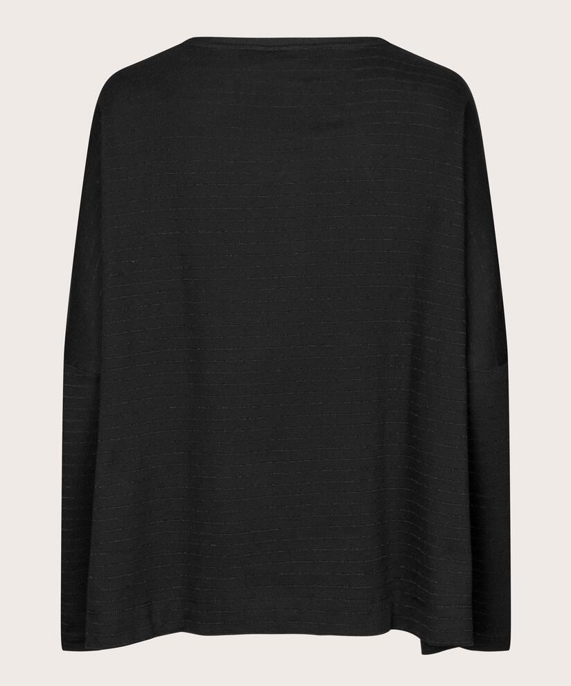 Top Oversize En Jersey À Manches Étroites, Black