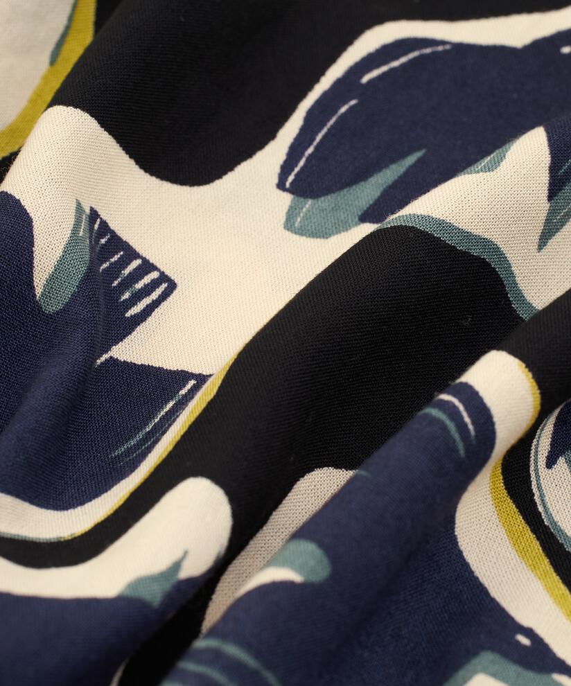 Blouse En Viscose À Manches 3/4, Maritime Blue