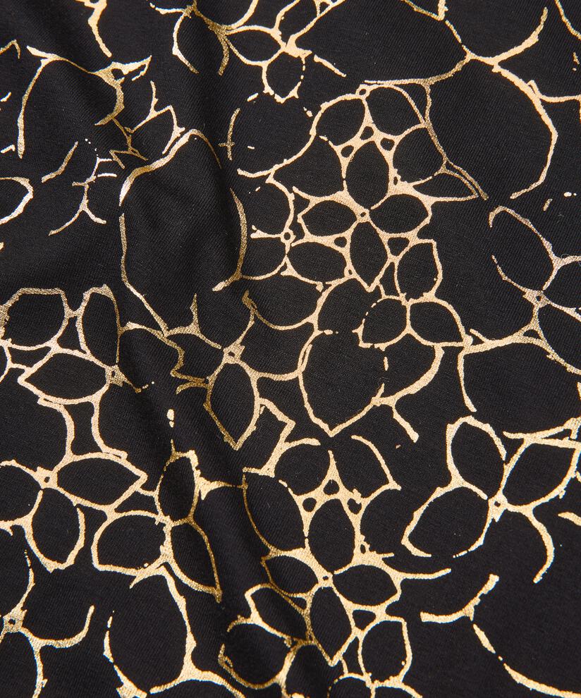 top en jersey oversize à manches étroites et imprimé doré, Gold