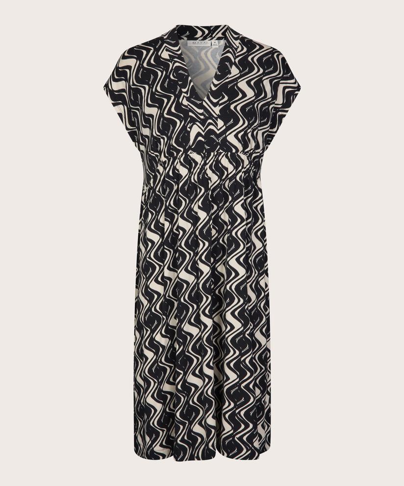 robe en jersey avec taille élastique et poches fendues, Black