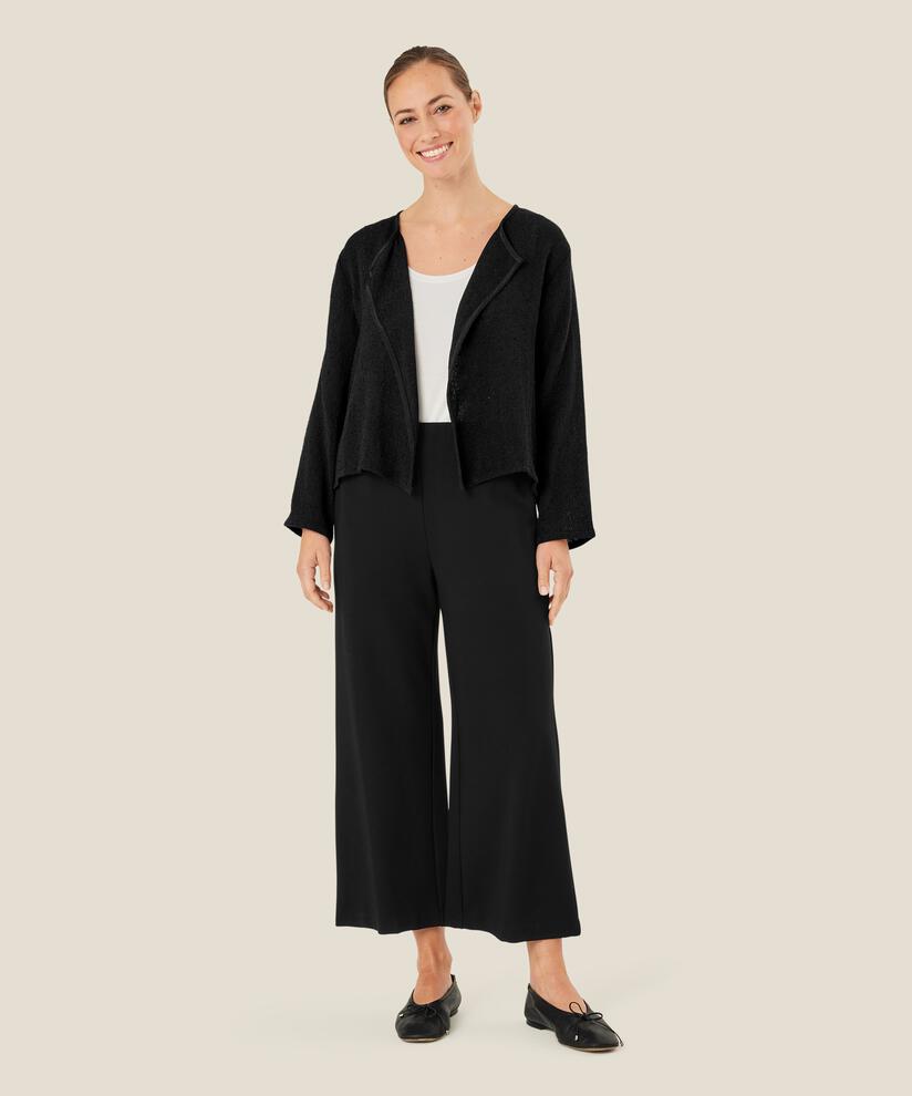 Veste Courte En Bouclé, Black