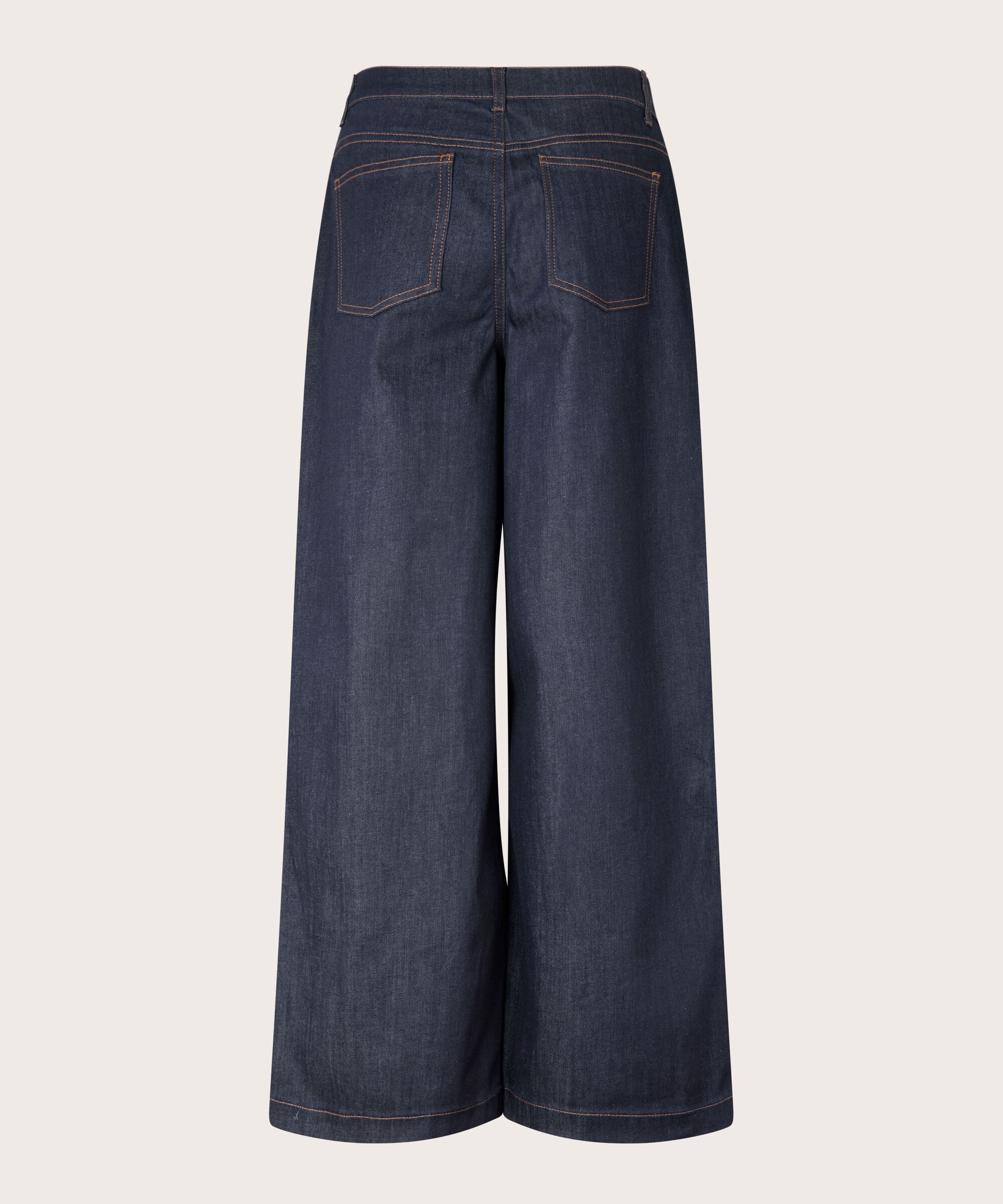 jeans avec stretch et largeur dans les jambes, Dark Denim
