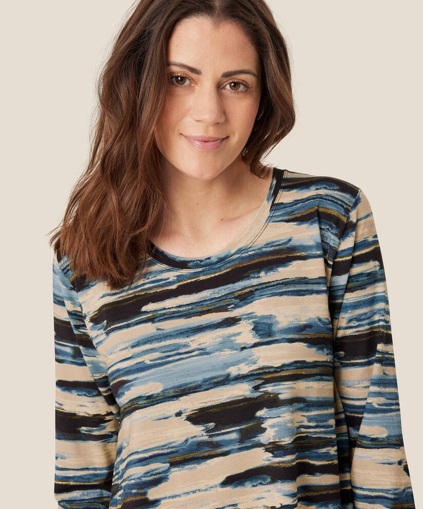 Top en jersey imprimé, Blue Fog