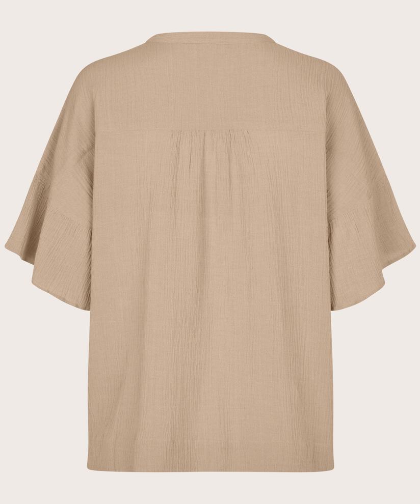chemise en coton mélangé à manches courtes, Safari