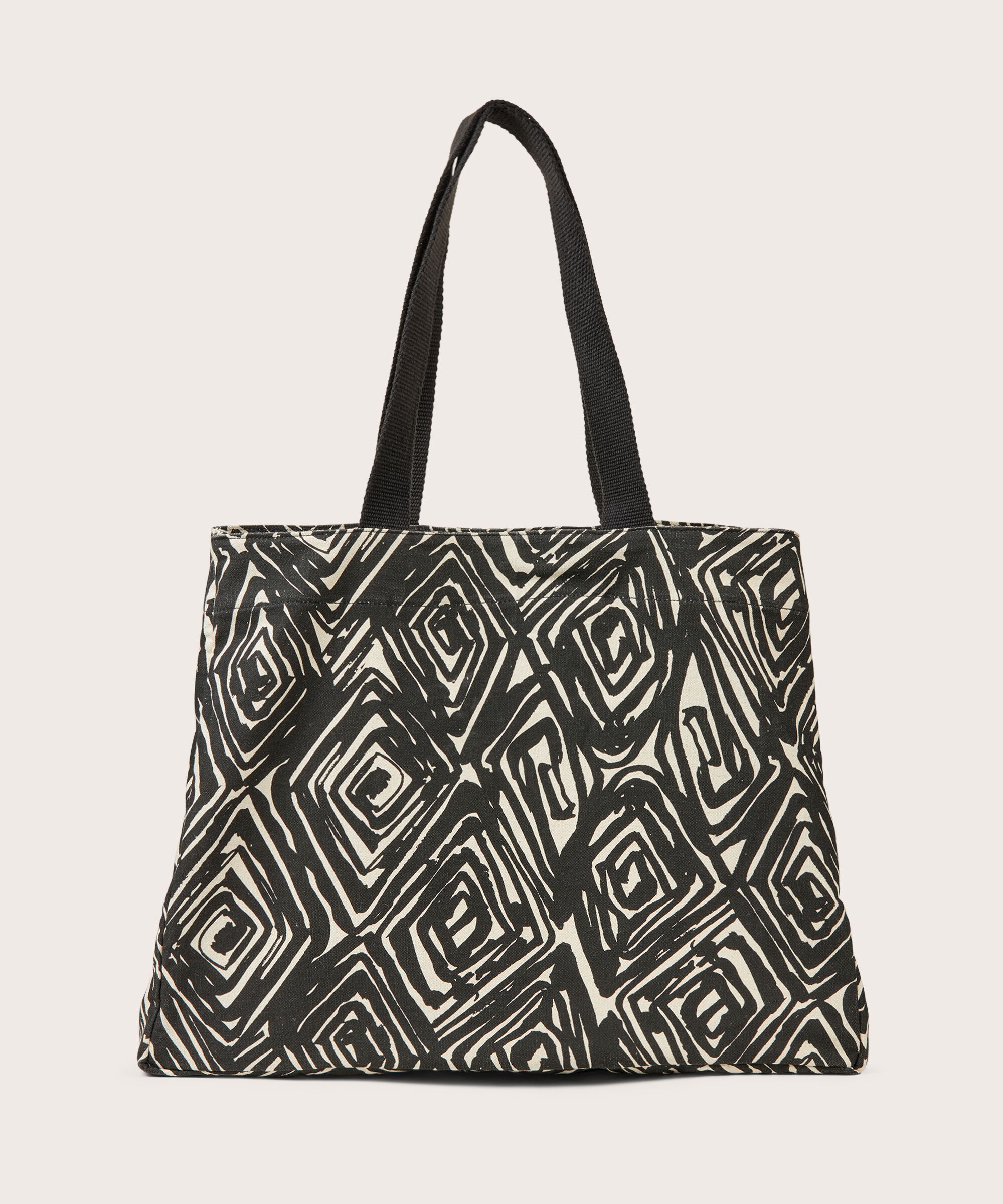 cabas imprimé en toile de qualité supérieure, Black