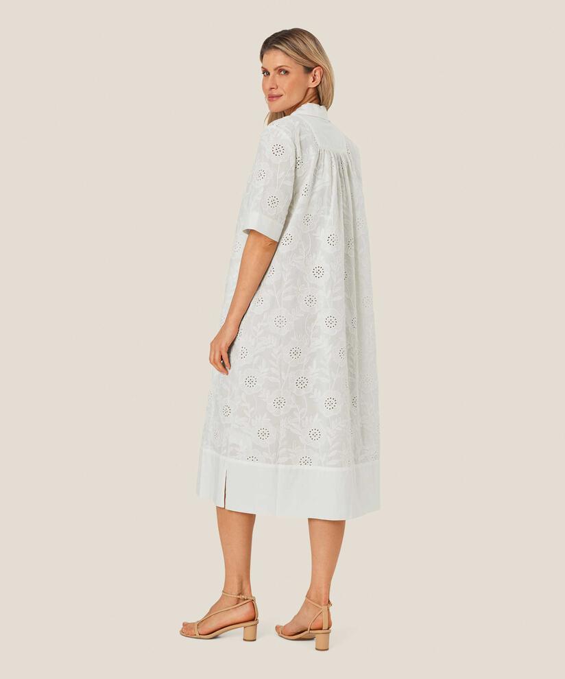 robe en broderie anglaise avec col en v, White
