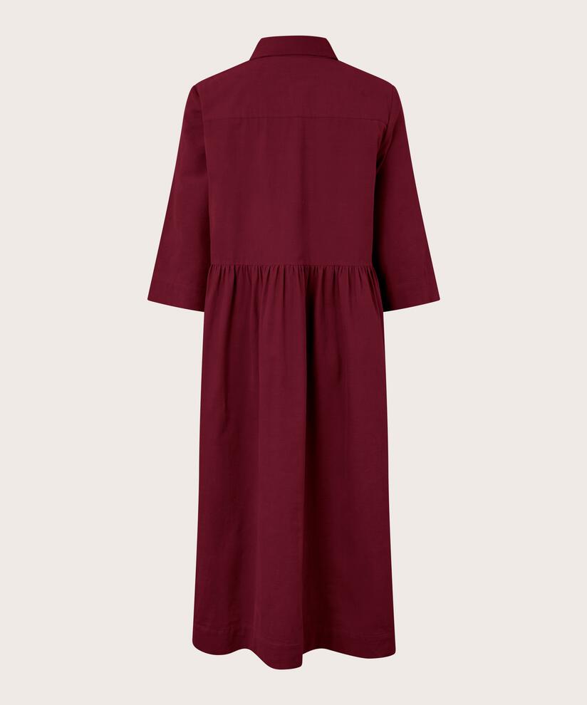 Robe Chemise En Velours À Manches 3/4, Tawny Port