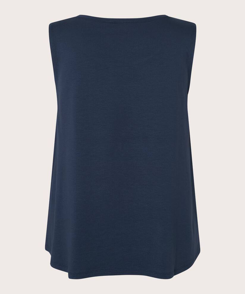 Top En Jersey Sans Manches À Col Rond, Mood Indigo
