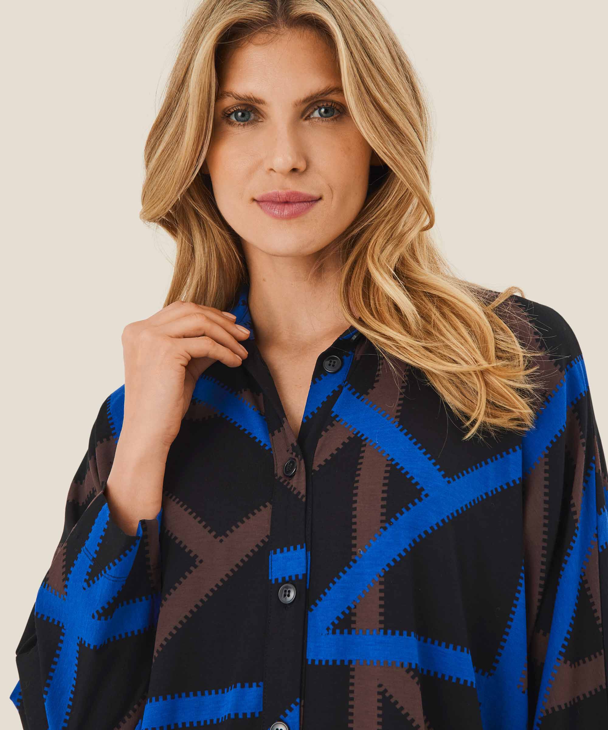 robe-chemise en jersey à motif, Surf the web