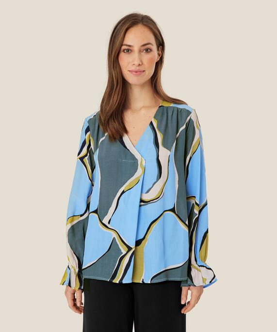 blouse en viscose à col v, Oasis