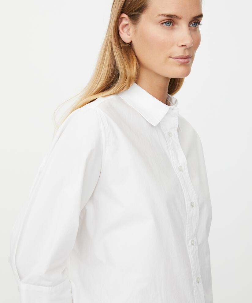 chemise en coton à manches 3/4, White