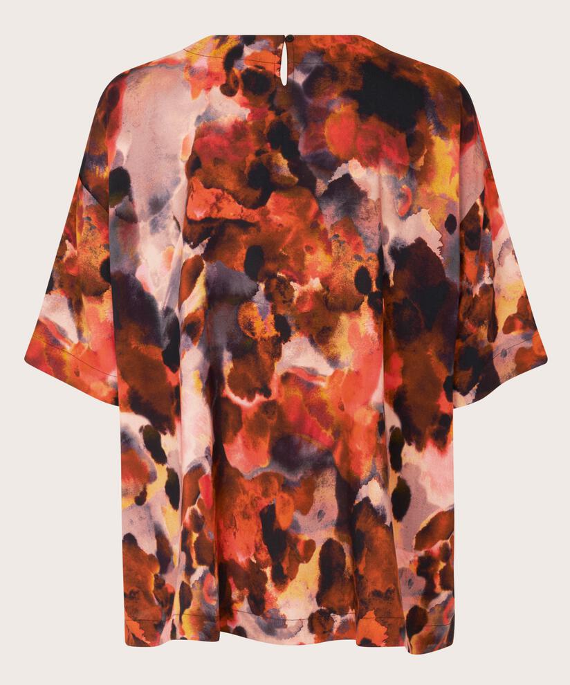 Blouse viscose manches 1/2, Spicy Orange