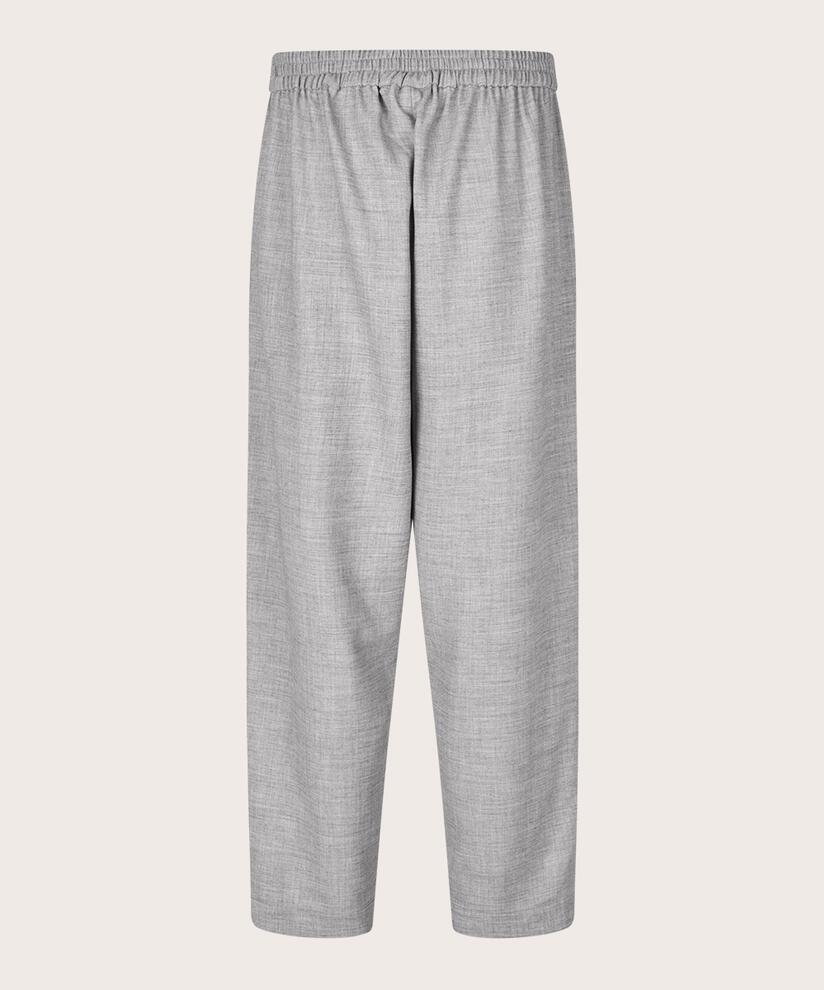 pantalon à jambes droites et taille élastique à l'arrière, L. Grey mel.