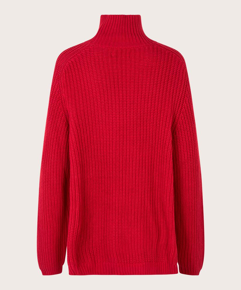 pull en maille de coton à col roulé, Scarlet Sage