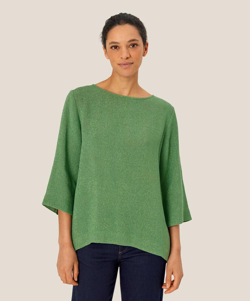 blouse bouclée à manches 3/4, D. Grass Green