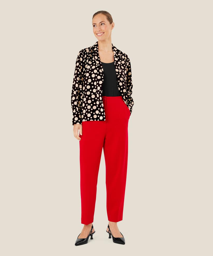 Veste chemise à pois en viscose, Black