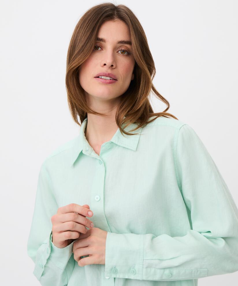 chemise en lin à manches longues, Dusty Aqua