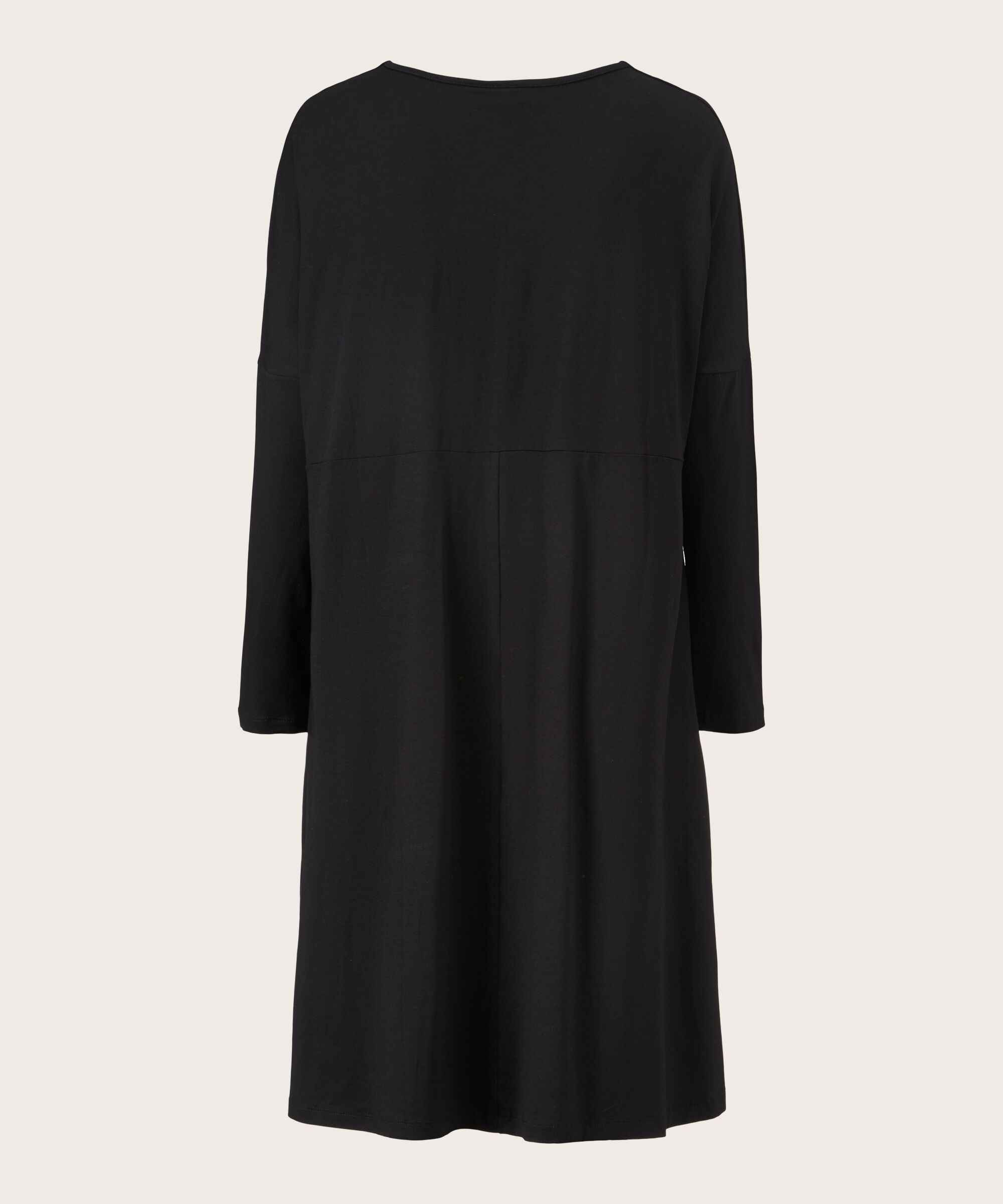robe en jersey à manches longues avec zip au cou, Black