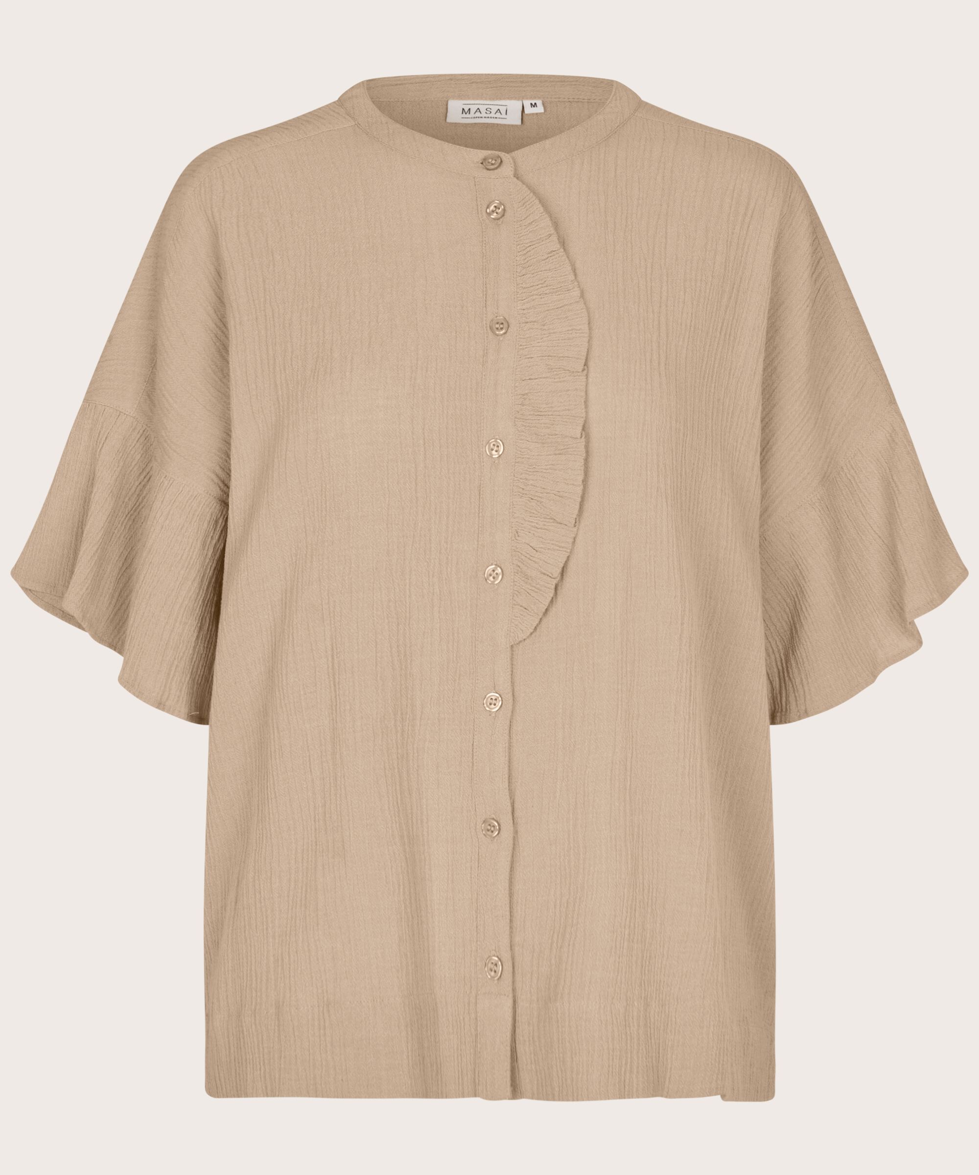 chemise en coton mélangé à manches courtes, Safari