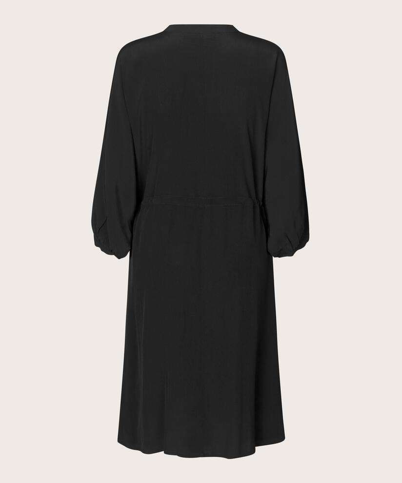 robe avec boutons et lien à la taille, Black