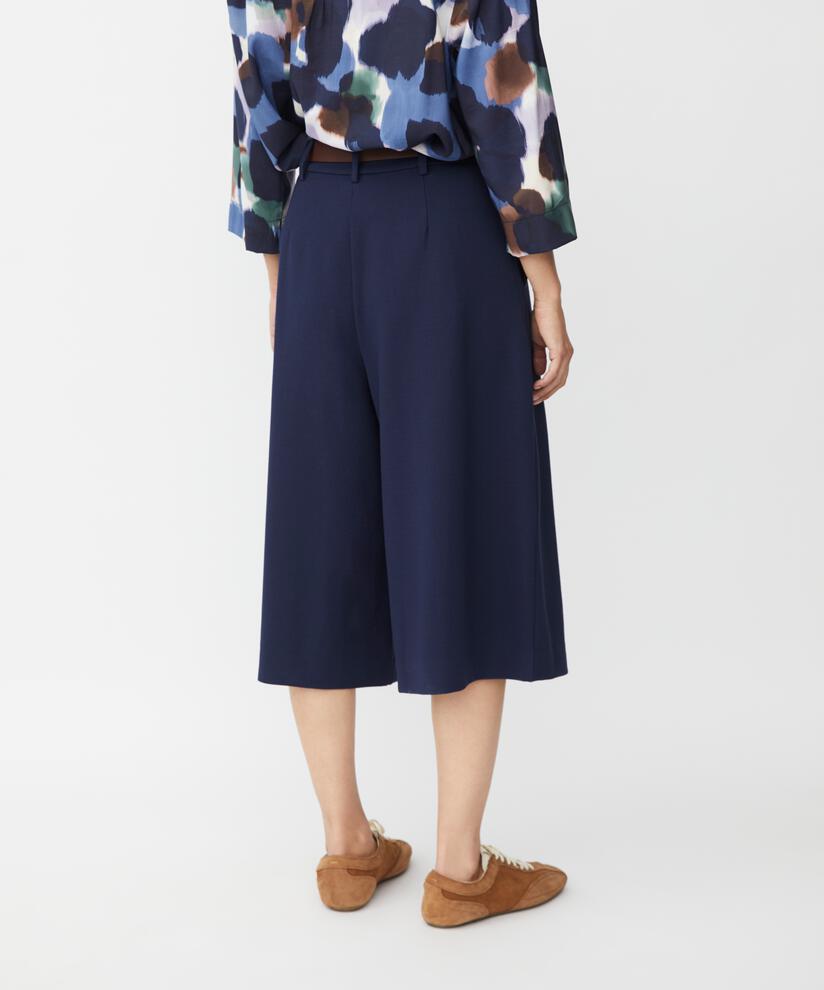 Pantalon En Jersey Avec Plis Sur Le Devant Et Zip Caché Sur Le Côté, Navy Blazer