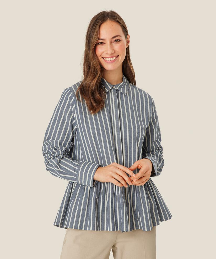 chemise en coton avec basque, Black
