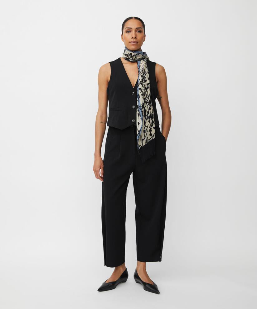 écharpe en laine fleurie, Black