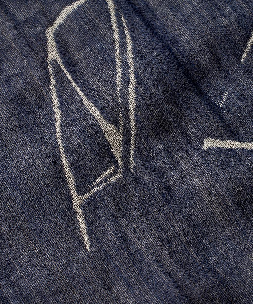 écharpe imprimée en laine mélangée, Navy Blazer