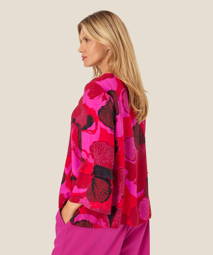 Blouse En Viscose Avec Détail Boutonné, Haute Red