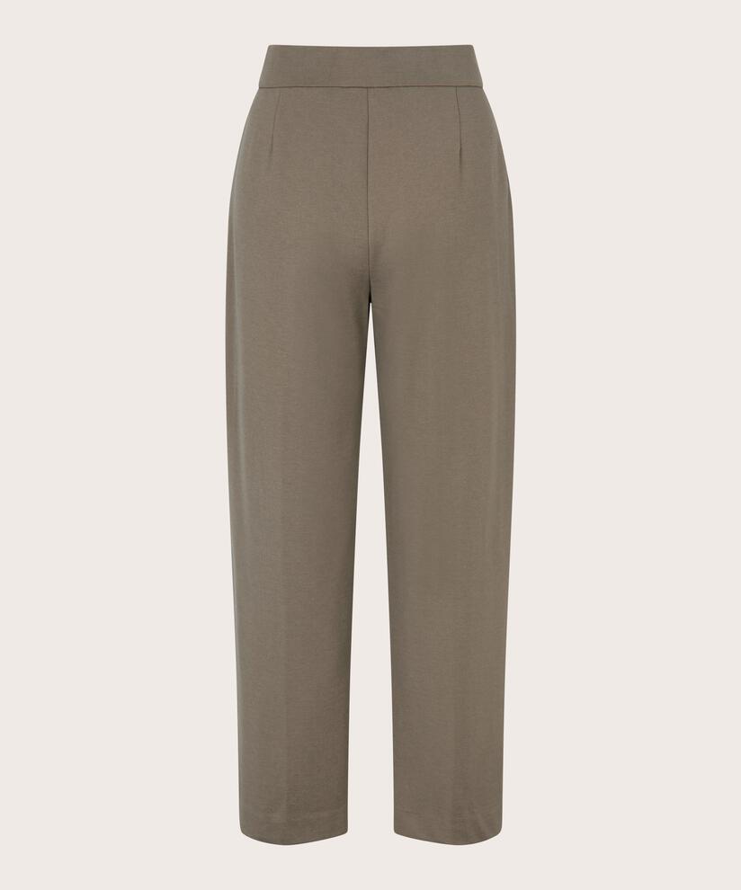 Pantalon En Jersey Avec Plis Cousus, Mink melange