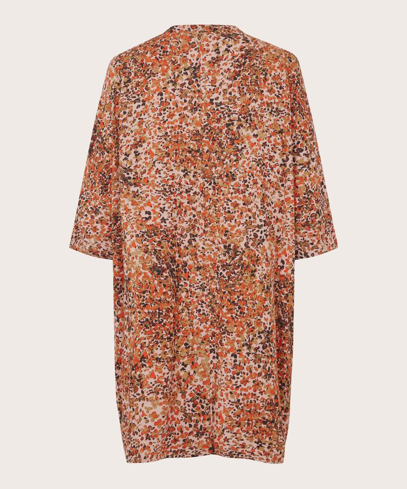 Robe Chemise À Motif En Viscose, Misty Rose